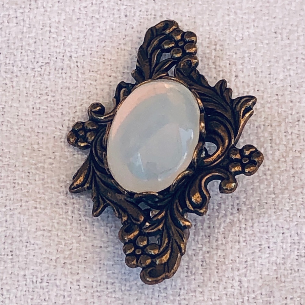 Vintage opal pin in sterling silver. Perfect.